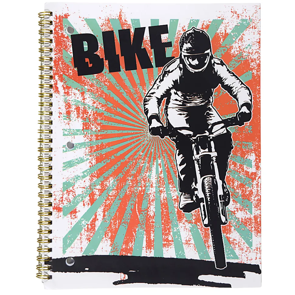 Top Flight Fashion 1-Subject Notebook, 8" x 10", 70 Sheets, Dirt Bike