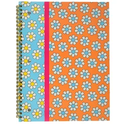 Top Flight Fashion 1-Subject Notebook, 8" x 10", 70 Sheets, Retro Daisies