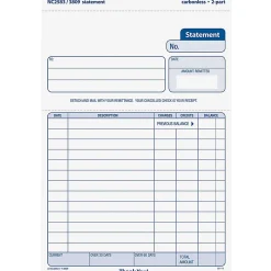 TOPS Carbonless 2-part Statement Sets - 2 Part - Carbonless Copy - 8.50" x 5.50" Form Size - Canary - White Sheet(s) - 50 / Pack