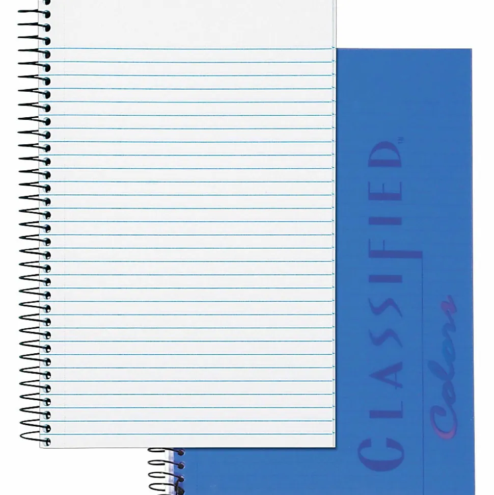 TOPS® Classified™ Colors Business Notebook, 5 1/2" x 8 1/2", 1 Subject, Narrow Ruled, 100 Sheets, Indigo Blue Cover
