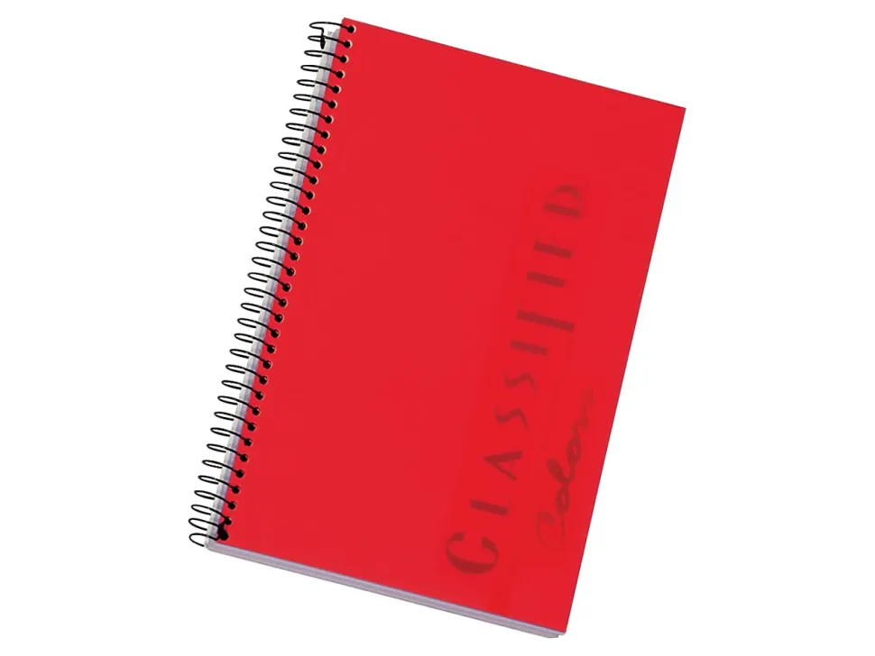 TOPS® Classified™ Colors Business Notebook, 5 1/2" x 8 1/2", 1 Subject, Narrow Ruled, 100 Sheets, Ruby Red Cover