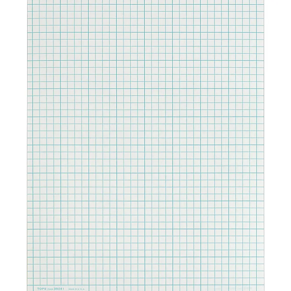 TOPS™ Cross Section Pad, 8 1/2" x 11", Quadrille Rule, 50 Sheets, White Paper/Blue Ink