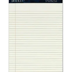 TOPS® Docket® Diamond 100% Recycled Writing Pads, 8 1/2" x 11", Legal Ruled, 50 Sheets, Ivory, Pack Of 2 Pads