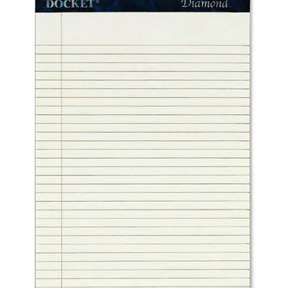 TOPS® Docket® Diamond 100% Recycled Writing Pads, 8 1/2" x 11", Legal Ruled, 50 Sheets, Ivory, Pack Of 2 Pads
