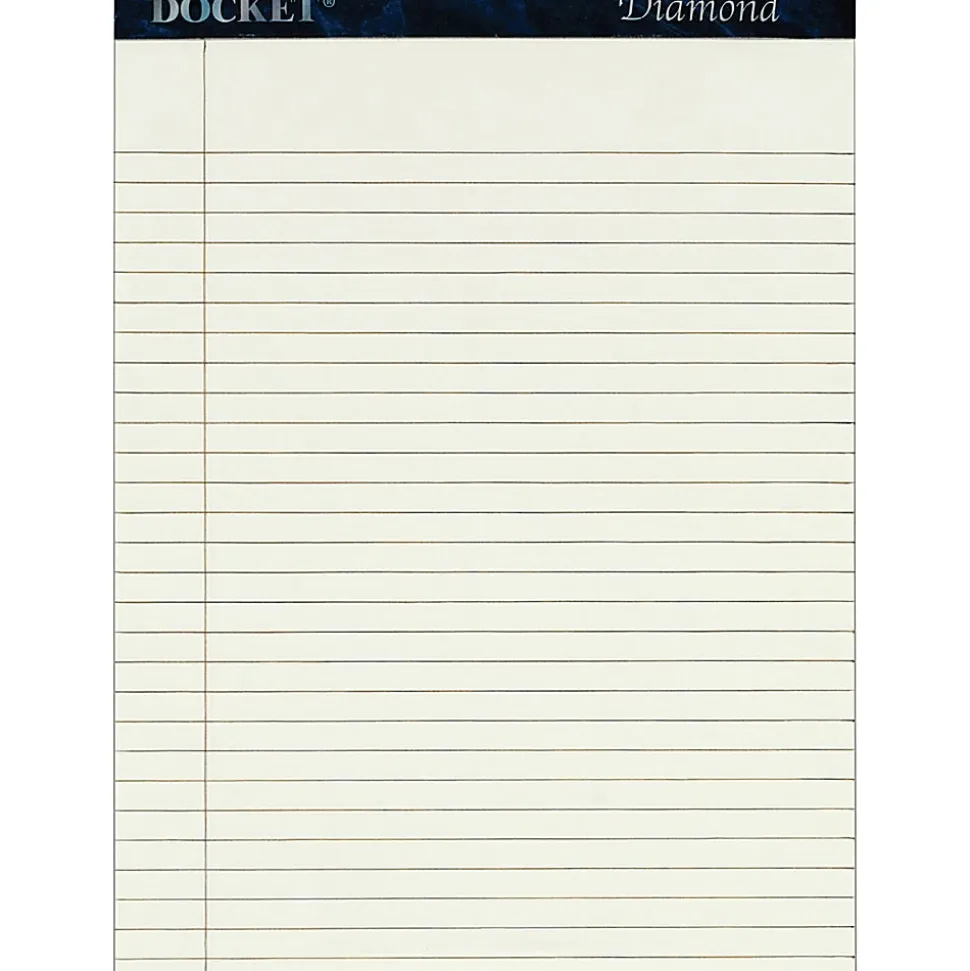 TOPS® Docket® Diamond 100% Recycled Writing Pads, 8 1/2" x 11", Legal Ruled, 50 Sheets, Ivory, Pack Of 2 Pads
