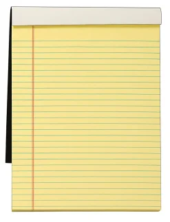 TOPS™ Docket Gold™ Premium Writing Pad, 8 1/2" x 11 3/4", Legal Ruled, 70 Sheets, Canary
