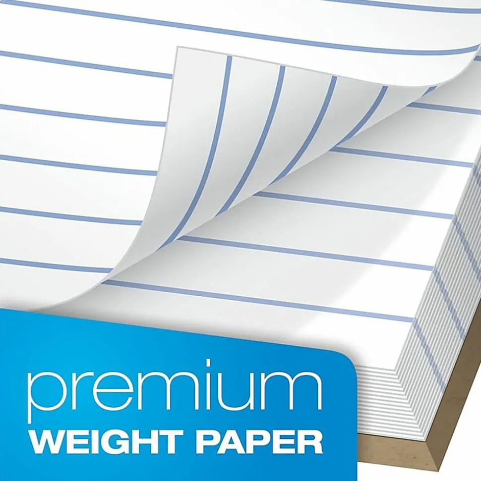 TOPS™ Docket Gold™ Premium Writing Pads, 8 1/2" x 11 3/4", Legal Ruled, 50 Sheets, White, Pack Of 12 Pads