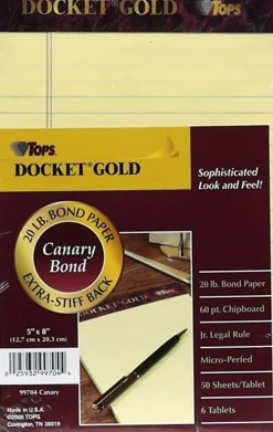 TOPS™ Docket Gold™ Premium Writing Pads, 5