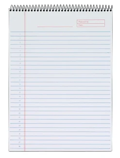 TOPS® Docket® Gold Wirebound Writing Pad, 8 1/2" x 11 3/4", Legal Ruled, 70 Sheets, White