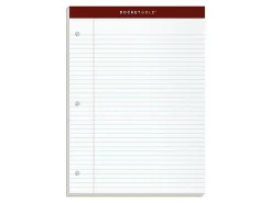 TOPS™ Double Docket™ Gold Writing Pads, 8 1/2" x 11", Narrow Ruled, 200 Pages (100 Sheets), 3-Hole Punched, White, Pack Of 2