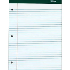 TOPS™ Double Docket™ Writing Pads, 3-Hole Punched, 8 1/2