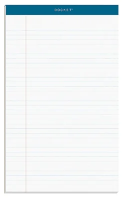 TOPS™ Double Docket™ Writing Pads, 8 1/2" x 14", Legal Ruled, 50 Sheets, White, Pack Of 12 Pads