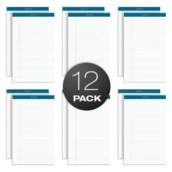 TOPS™ Double Docket™ Writing Pads, 8 1/2" x 14", Legal Ruled, 50 Sheets, White, Pack Of 12 Pads