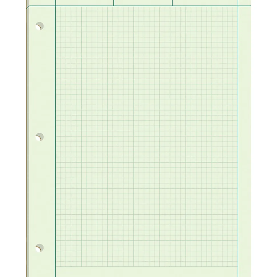 TOPS™ Engineer's Computation Pads, 8 1/2" x 11", Green, 100 Sheets
