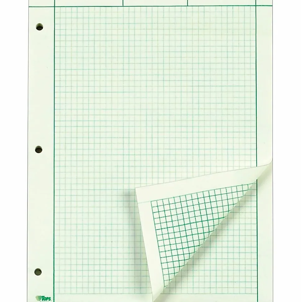 TOPS™ Engineer's Computation Pads, 8 1/2" x 11", Green, 100 Sheets