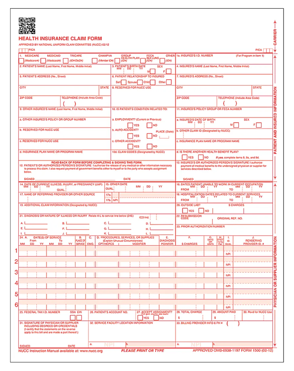 TOPS™ Laser CMS Claim Forms, 8 1/2" x 11", Pack Of 500