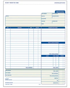 TOPS® 3-Part Job Invoices, 8 1/2