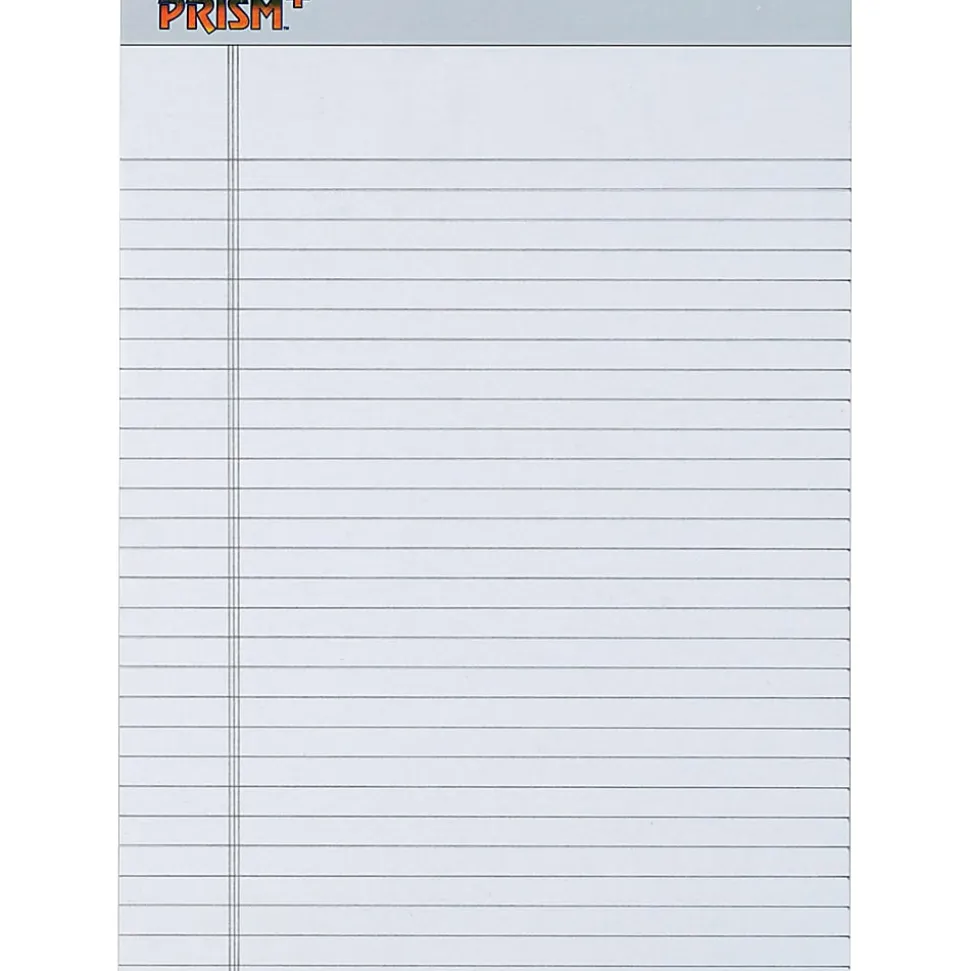 TOPS™ Prism+™ Color Writing Pads, 8 1/2" x 11 3/4", Legal Ruled, 50 Sheets, Gray, Pack Of 12 Pads