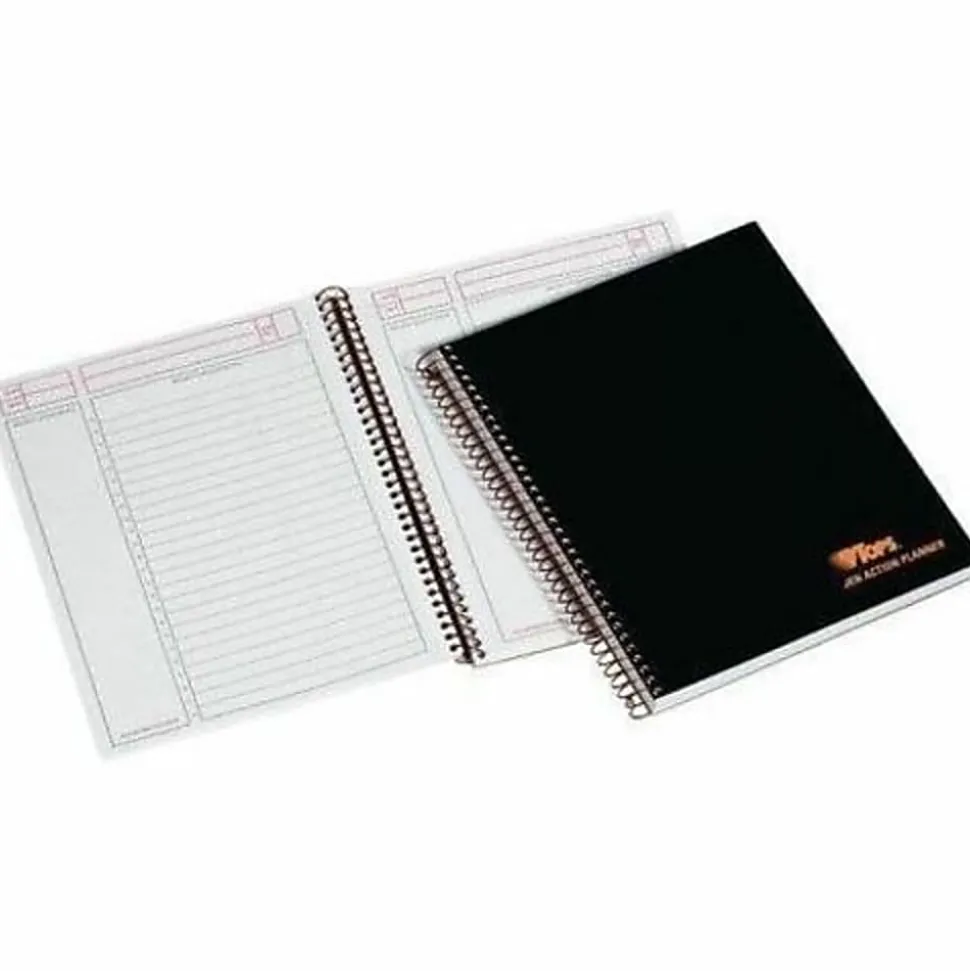 TOPS™ Professional Planner Notebook, 8 1/2" x 6 3/4", 1 Subject, Legal Ruled, 100 Sheets, Black/Metallic