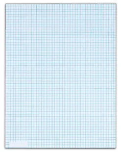 TOPS™ Quadrille Pads With Heavyweight Paper, 8 x 8 Squares/Inch, 50 Sheets, White