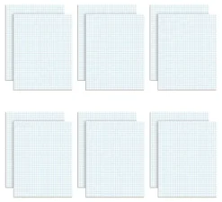 TOPS™ Quadrille Pad, 8 1/2" x 11", Quad Ruled, White, 50 Sheets Per Pad, Pack Of 12 Pads