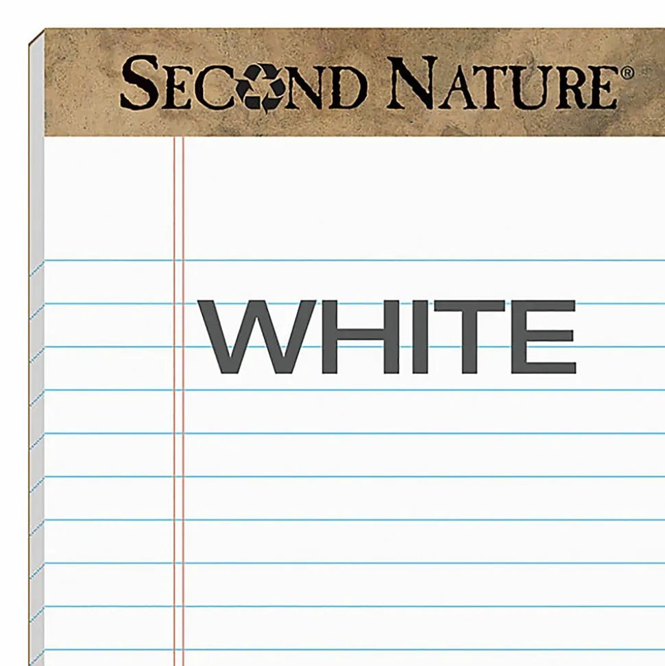 TOPS™ Second Nature® 100% Recycled Writing Pads, 5" x 8", Legal Ruled, 50 Sheets, White, Pack Of 12 Pads