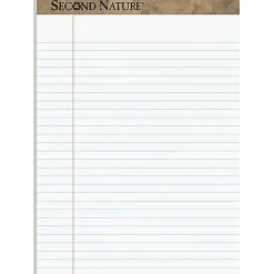TOPS™ Second Nature® 100% Recycled Writing Pads, 8 1/2" x 11 3/4", Legal Ruled, 50 Sheets, White, Pack Of 12 Pads