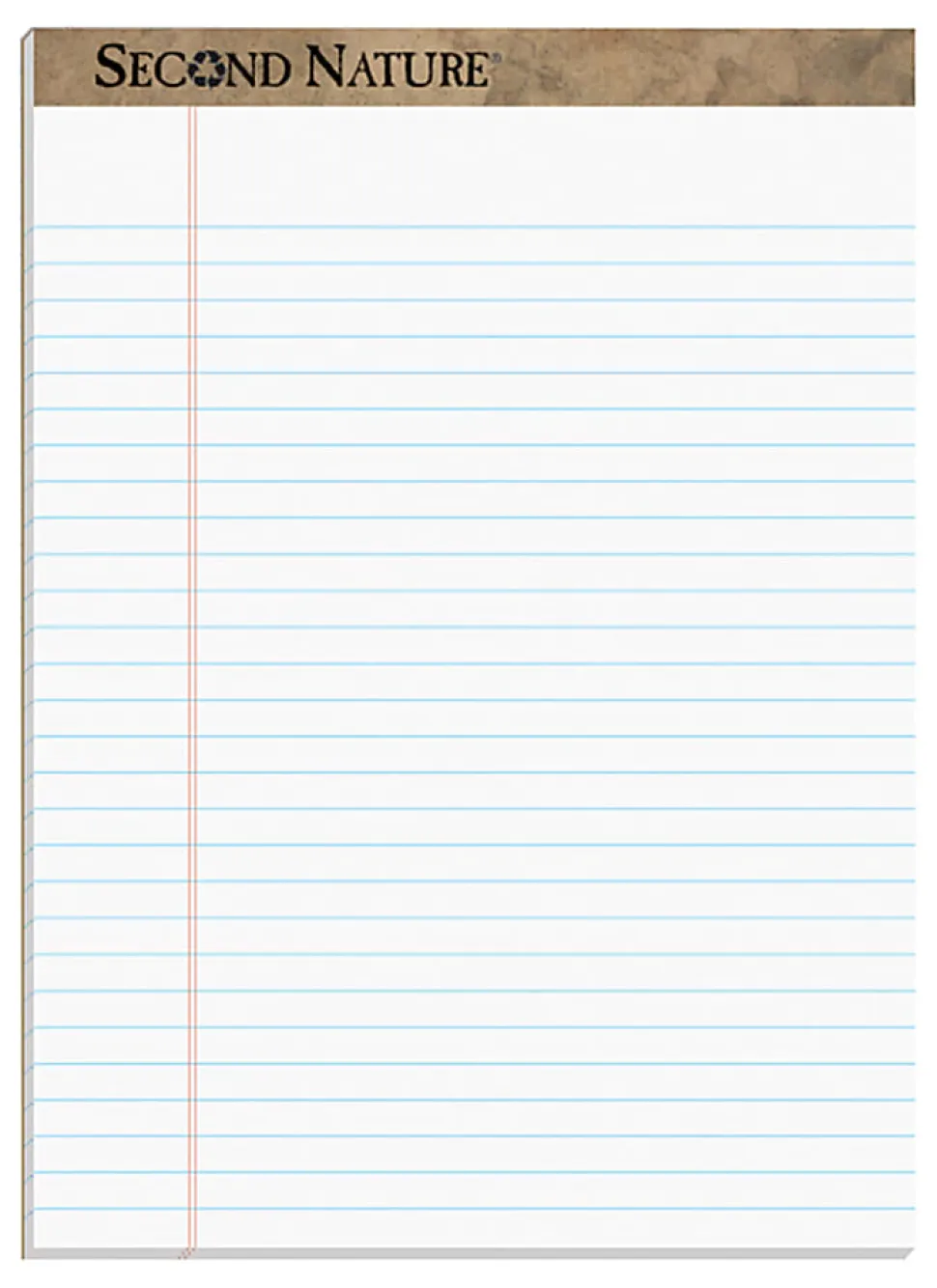 TOPS™ Second Nature® 100% Recycled Writing Pads, 8 1/2" x 11 3/4", Legal Ruled, 50 Sheets, White, Pack Of 12 Pads