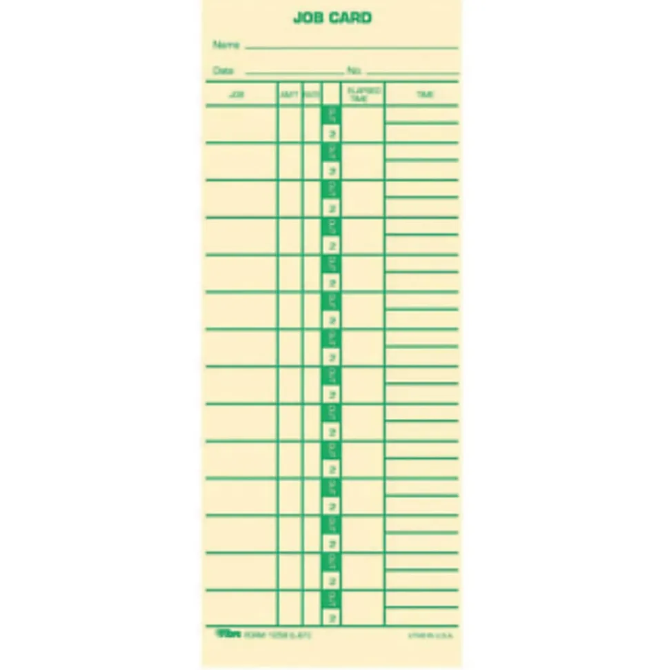 TOPS® Time Cards (Replaces Original Card L61), Job Card Form, 1-Sided, 9" x 3 1/2", Box Of 500