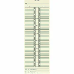 TOPS® Time Cards (Replaces Original Cards 10-100372 & CH131), Numbered Days, 2-Sided, Semi-Monthly Format, 10 1/2