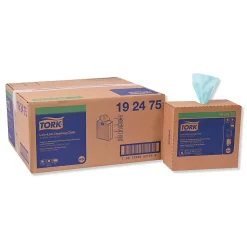 Tork Low-Lint Cleaning Cloths, 9" x 16-1/2", Turquoise, 100 Wipes Per Box, Pack Of 8 Boxes