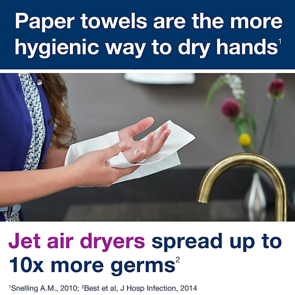 Tork Multifold H2 1-Ply Hand Towels, 9-1/2" x 9", White, 250 Sheets Per Pack, Case Of 16 Packs
