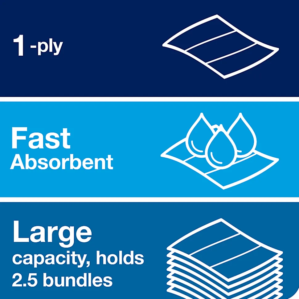Tork Multifold H2 1-Ply Hand Towels, 9-1/2" x 9", White, 250 Sheets Per Pack, Case Of 16 Packs