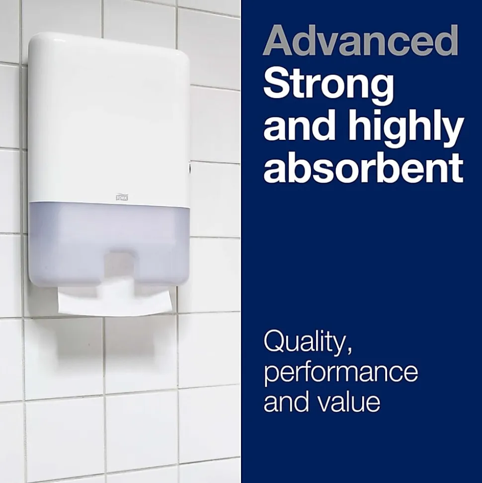 TORK Premium Multifold Hand Towel - 1 Ply - Multifold - 9" x 9.50" - White - Paper - Absorbent, Quick Drying - For Hand, Washroom - 250 / Sleeve