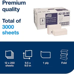 TORK Premium Multifold Hand Towel - 1 Ply - Multifold - 9