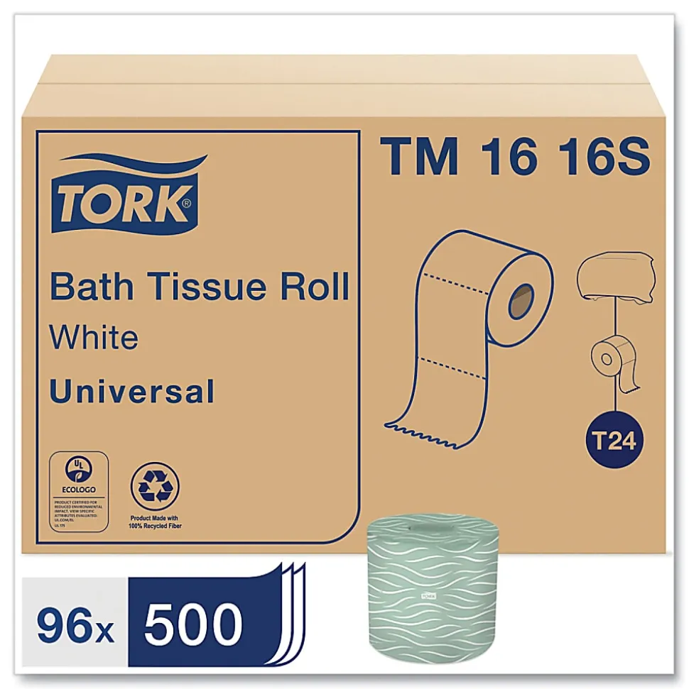 Tork® Universal Bath Tissue Universal Bath Tissue, Septic Safe, 2-Ply, White, 500 Sheets/RL, 96 RL/CT