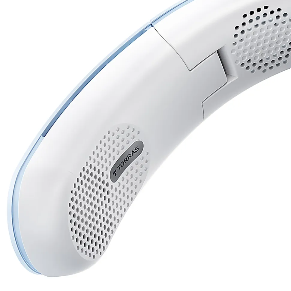 TORRAS® COOLiTE™ Foldable 4-Speed Portable Neck Fan with 4,000 mAh Battery, Light Blue