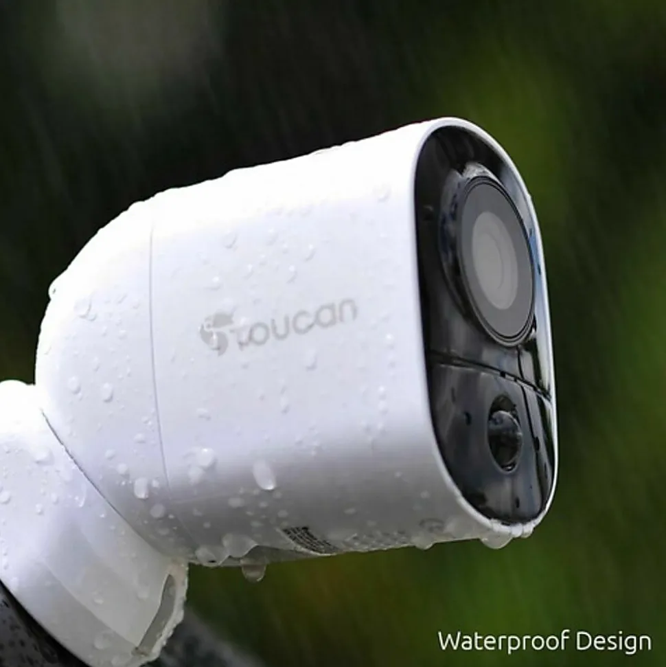 Toucan Wireless Indoor/Outdoor Weatherproof Camera With 1080p Resolution, White