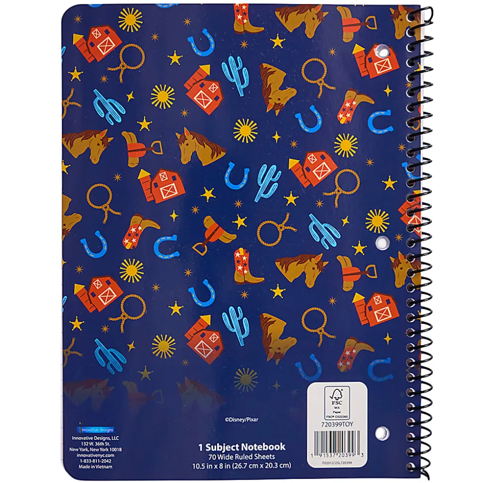 Toy Story 5 Licensed Single Subject Wide Ruled Notebook, 8.5" x 11", 70 Sheets, Quantity 1