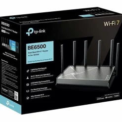 TP-Link Archer BE6500 Wi-Fi 7 IEEE 802.11 a/b/g/n/ac/ax/be Ethernet Wireless Router, ARCHERBE6500