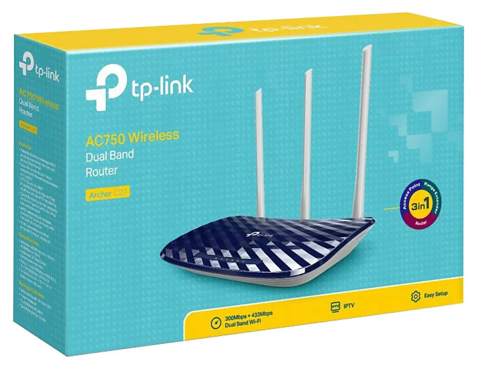 TP-Link® Archer C20 Dual Band 802.11ac, Wireless Gateway Router