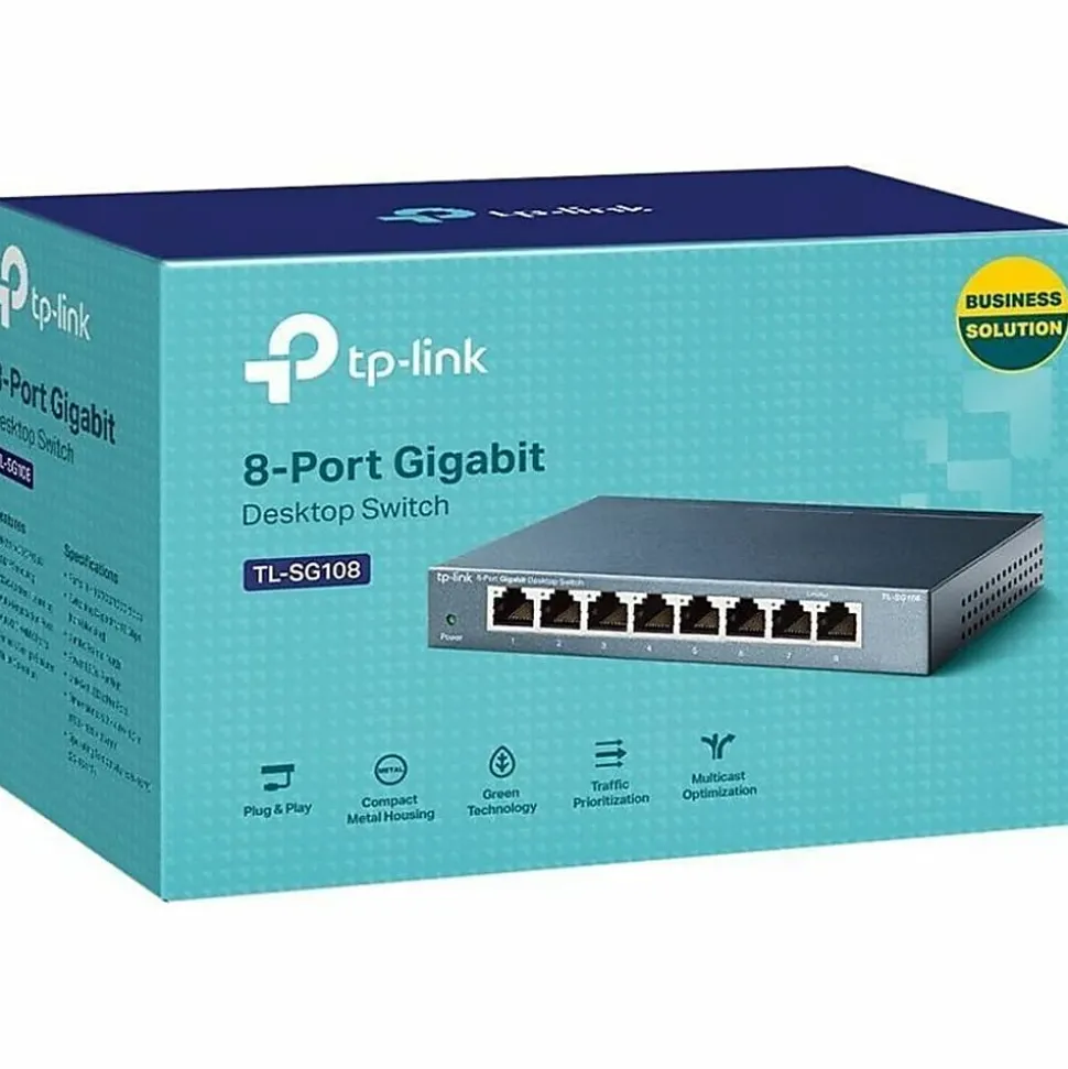 TP-Link 8-Port Gigabit Desktop Switch - 8 Ports - Gigabit Ethernet - 10/100/1000Base-T - 2 Layer Supported - TLSG608