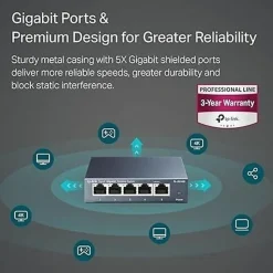 TP-Link® 5-Port Gigabit Ethernet Desktop Switch, TL-SG105