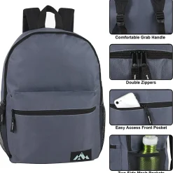 Trailmaker Backpacks With Side Mesh Pockets, Assorted Colors, Set Of 24 Backpacks