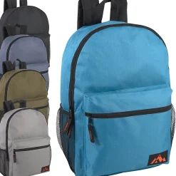 Trailmaker Backpacks With Side Mesh Pockets, Assorted Colors, Set Of 24 Backpacks