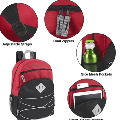 Trailmaker Bungee Backpacks, Assorted Colors, Boy, Case Of 24 Backpacks
