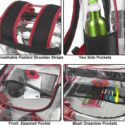 Trailmaker Clear Backpack, Red