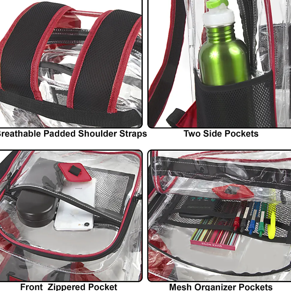 Trailmaker Clear Backpack, Red