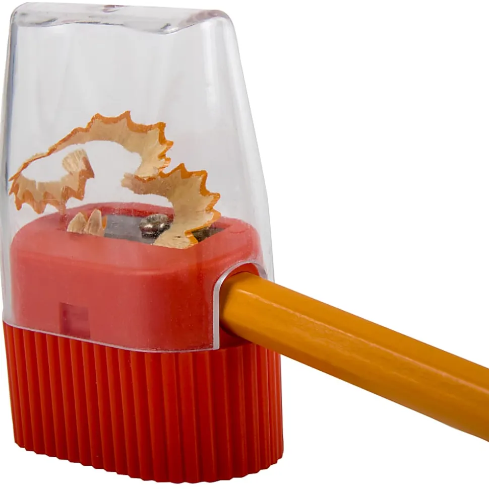 Trailmaker Dome Single Hole Handheld Pencil Sharpeners, 2-1/4”H x 5/16"W x 1-1/2”D, Assorted Colors, Pack Of 100 Sharpeners