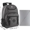 Trailmaker Double Buckle Backpacks With 30-Piece School Supply Kits, Black/Blue/Gray/Red, Total Qty 12